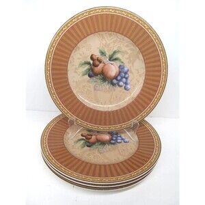 Fitz & Floyd Classic Choices Tuscany Intaglia Salad Plates 9 1/4" Bundle of 4